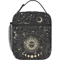 Sun and Moon Mystic Goth Witchy Lunch Box Reusable Insulated Totes Lunch Bag Thermal Cooler for Men Women Work Office Picnic 26x21x11CM smėlis