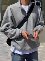 Unisex Half-Zip Sweatshirt: Retro Hong Kong Style - Fashionable, Casual, Versatile Jacket XL pilka spalva