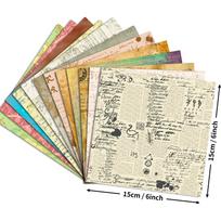 12 Sheets/Pack Retro Style Map Letter Paper Scrapbook Card Diy Making Vegetarian 15cm*15cm