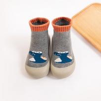 Rudens vaikiškos kojinės-batai, kūdikių batukai, minkštapadžiai batukai vaikščiojimui, patogūs 11.5cm gray