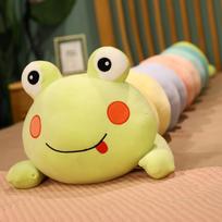 1pc 85-170CM Lovely Fox & Frog Plush Stuffed Toys Cartoon Long Pillow Caterpillar Turn to Animal Dolls For Children Girls Gifts 85CM