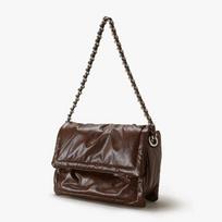 Niche down jacket soft waxy toast bag large capacity high-end chain tote underarm bag women's shoulder messenger bag tamsiai ruda spalva