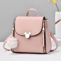 2025 new backpack messenger bag large capacity foreign style backpack ins trendy fashion casual shoulder bag women rožinė