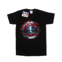 Marvel Mens Captain America Civil War Hex Shield T-Shirt M juoda