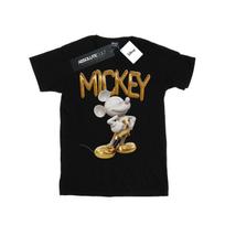 Disney Mens Mickey Mouse Gold Statue T-Shirt L juoda