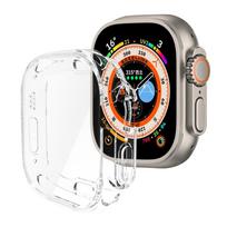 Apple Watch Series 8 Ultra/Pro 49mm laikrodžio dėklas su pilnu minkšto TPU ekrano apsauginiu stiklu iWatch 7 41/45mm 41 MM Series 8 skaidri