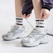 Tide thick-soled black dad shoes women's autumn thick-soled casual sports shoes women's new color matching running women's shoes 35