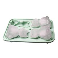Prancūzų buldogo ledo kubelių forma Lankstus silikoninis padėklas su apsauginiu dangteliu Naujoviška gyvūno forma 3D ledo gaminimo aparatas viskiui, kokteiliams, sultims Smagus buldogų mylėtojui Cat white