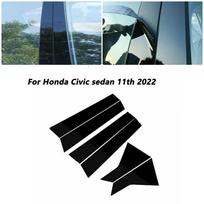 NAUJI 6 vnt. Juodi langų BC statramsčio apdailos dangteliai Honda Civic sedanas 11-os kartos 2022 m.