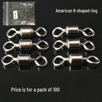 Amerikietiškas aštuoniukės formos juodo nikelio žvejybinis suktukas-jungtis, žūklės reikmuo #8 (per pack)