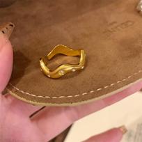Irregular zir*****pen ring, antique simple temperament, index finger ring, light luxury and versatile high-end jewelry.