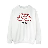 Disney Womens/Ladies Mickey Mouse Love You Hands Sweatshirt M balta