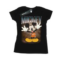 Disney Womens/Ladies Mickey Mouse Tongue Montage Cotton T-Shirt S juoda
