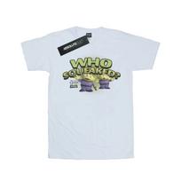 Disney Womens/Ladies Toy Story Who Squeaked? Cotton Boyfriend T-Shirt S balta