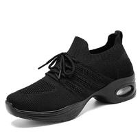 Dance shoes women modern jazz mesh dancing shoe for women salsa latin outdoor sports shoes Training Tango Dance Sneakers 35 juoda