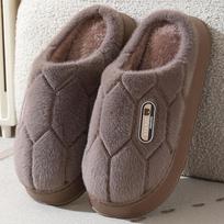 Vyriškos didelės pliušinės medvilninės šlepetės: Šiltas, neslystantis, patvarus rudeniui/žiemai 40-41 (Fits 39-40) gray