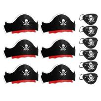 12Pcs Skull Print Pirate Costume Accessories Pirate Hat and Eyemask Set for Halloween, Cosplay, Carnivals 1