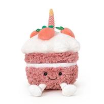 JC Mielas persikinis gimtadienio tortas pliušinė lėlė pagalvė - Tobula dovana merginai 23 cm rožinė