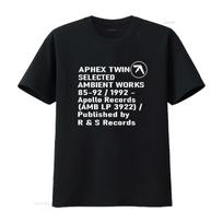 Aphex twin ambient works Aukštos kokybės medvilniniai marškinėliai vintage skalauti minkšti unisex stilingi gatvės drabužiai homme tampri mada S juoda