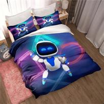 ASTRO BOT Cute Cartoon Bedding Set Duvet Cover Pillow Case Single Double King Size for Adult Kids Bedroom 70x133cm 2pcs