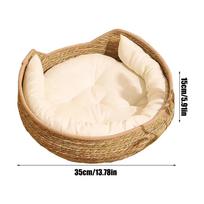 Naminių gyvūnų lovelė Minkštas katės būdelė Šunų lovos Sofa Bambuko pynimas Keturis sezonus Jaukus lizdas Krepšiai Nuimama pagalvėlė Miego maišas