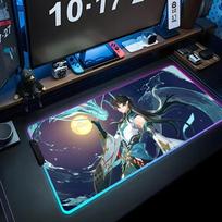 dan heng Mouse Pad RGB Gaming Mousepad Big LED Pad PC Desk Mat Luminous Mouse Pad Large Keyboard Mats Table Rug With Backlit RGB600x300x3mm