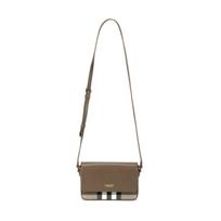 Burberry Vintage Check Leather Crossbody Bag, Luxury Adjustable Strap Flap Shoulder Handbag for Women, Daily Commute & Casual Outing 80845001 Shopping Bag Set(Basic Set+Shopping Bag) gray