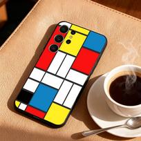 Mondrian-Bauhaus Abstract Shapes Phone Case For Samsung S26,S25,S24,S21,S22,S23,S30,Ultra,S20,FE,Lite,10,9,Black Cover Samsung S30Ultra5G