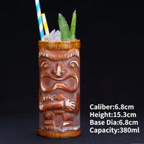 Hawaii Ceramic Tiki Mug Creative Cocktail Cup Easter Island Tiki Mugs Halloween Gift for Bar Tool 250-750ml