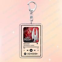 Hollow Knight Silksong Game Music Keychains for Accessories Bag Dirtmouth Greenpath Songs Code Keyings Jewelry Fans Gamer Gifts gray