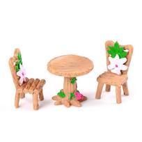Samanų mikro kraštovaizdis Sultingi augalai Baldų gaminiai Mediniai stalai ir kėdės Derva  Pasidaryk pats  1desk&1pair chair beige