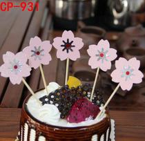 Pink Cherry Blossoms Cupcake Toppers Girl Birthday Party Decorations Kids Glitter Cake Supplies black