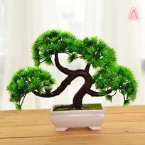 New Plastic Artificial Tree Greeting Pine Flower Bonsai Artificial Plants Garden Furnishings Decor A