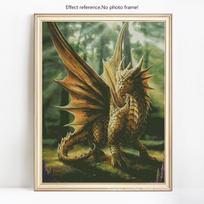 Deimantinė tapyba Dragon Deimantinė mozaika Visas ekranas Kalnų krištolinio deimantų tapybos paveikslėliams 20X30 beige