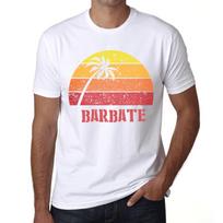 Men’s Vintage Tee Shirt Graphic T Shirt BARBATE Sunset White XS balta