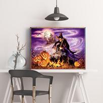 5d Diamond Painting Full Witch Diamond Cartoon Diamond Embroidery Art Rhinestones Paint with Diamond 20X30CM