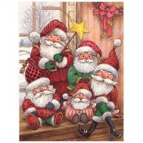 Winter Santa Claus Diamond Painting Full Round Diamond Embroidery Cross Stitch 20X30CM brown