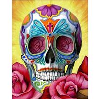 5D DIY Diamond Painting  Colorful Skull  3D Rhinestone Embroidery Cross Stitch 5D Home Decor Gift 20X30CM blue