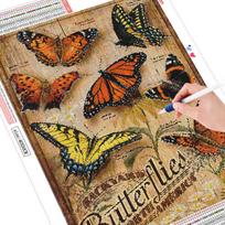 Diamond Embroidery Animals Full Square Drill Diamond Painting Butterfly Cross Stitch 20X30CM black