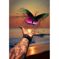 Full Round Drill 5D DIY Diamond Painting  Hand butterfly  3D Diamond Embroidery Cross Stitch Home Decor 20X30CM black