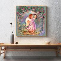 Diamond Embroidery Christmas Angel Cat 3D DIY Diamond Painting Pattern Rhinestones Diamond Mosaic Needlework 30X30CM gray