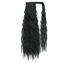 LISI HAIR Banguoti ilgi plaukai iš sintetinio pluošto priauginimo moteriškas perukas Šviesiai rudas kuodukas black