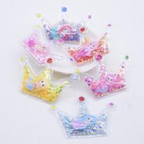10Pcs/lots Transparent PVC Filling Sequin Crown Flatback Scrapbooking Ornamnet Patches Accessories DIY Crafts Supplies įvairiaspalvis
