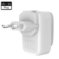 VAORLO 4-Port 4.4A(Maks) 22W EU USB įkroviklio adapteris LED lempa Auto-ID nešiojamasis telefonas kelioninis sieninis įkroviklis iPhone Samsung EU balta