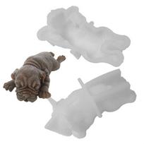Silikoninė forma 1 vnt Mielas šunų putėsių pyragas 3D pelėsių kreminis pudingas Blast Tools Fondant dekoravimas balta