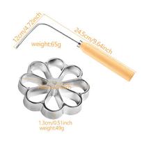 2Pcs/Set Pastry Mold Cookie Bake Mold Cake Printing Molds Funnel Biscuit Dessert Maker Waffle Model Set Baking Accessories DIY Decor Cake Flower beige