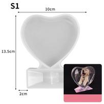 „Love Heart Square“ nuotraukų rėmelis, epoksidinė forma, skirta „pasidaryk pats“ rankdarbiams, papuošalams gaminti, silikoninė forma S1