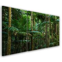 Trijų dalių paveikslų spausdinimas ant drobės Rainforest Nature 60x40 žalia