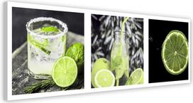 Drobės spaudinys Lime Drink Panorama 90x30 žalia