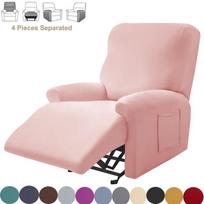 Split Recliner Sofa Cover Elastic Spandex Lazy Boy Armchair Covers Solid Color Recliner Chair Slipcovers Furniture Protector white